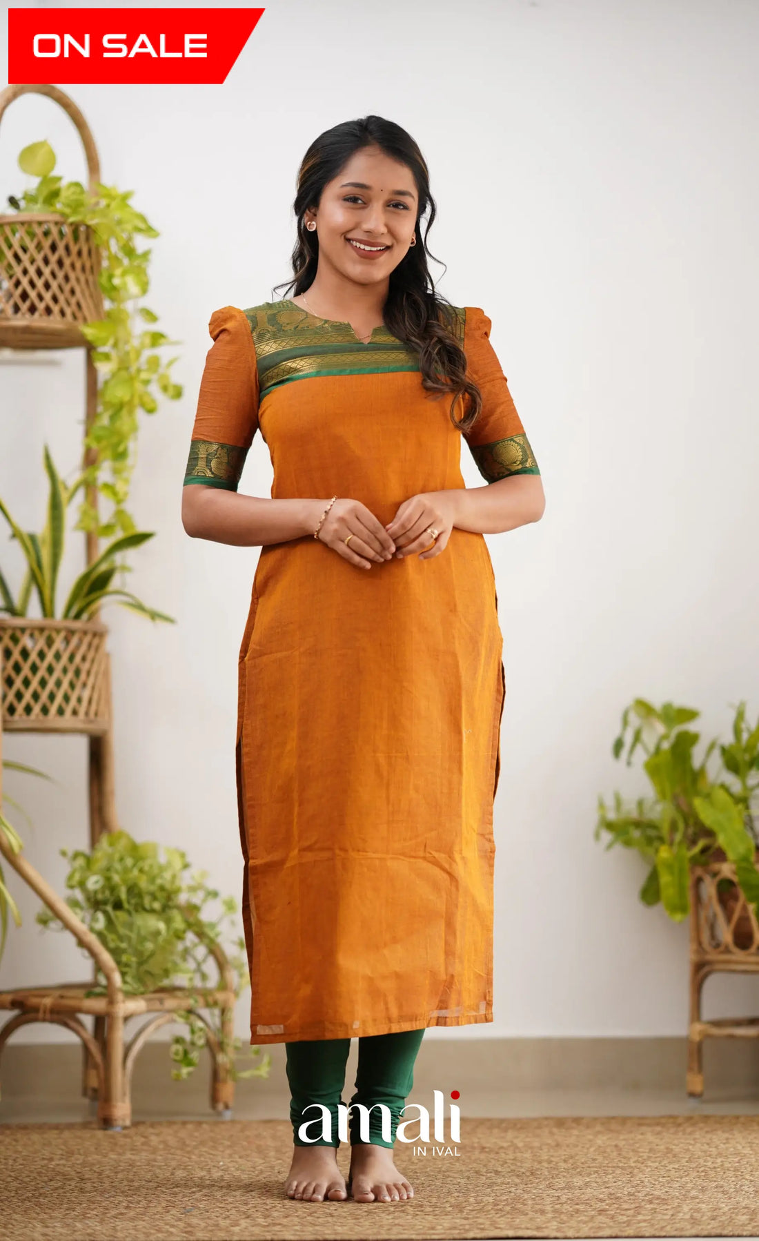Meera Cotton Salwar - Orange Salwar