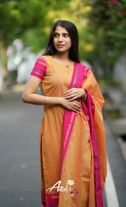 Meera Cotton Salwar - Orange Salwar