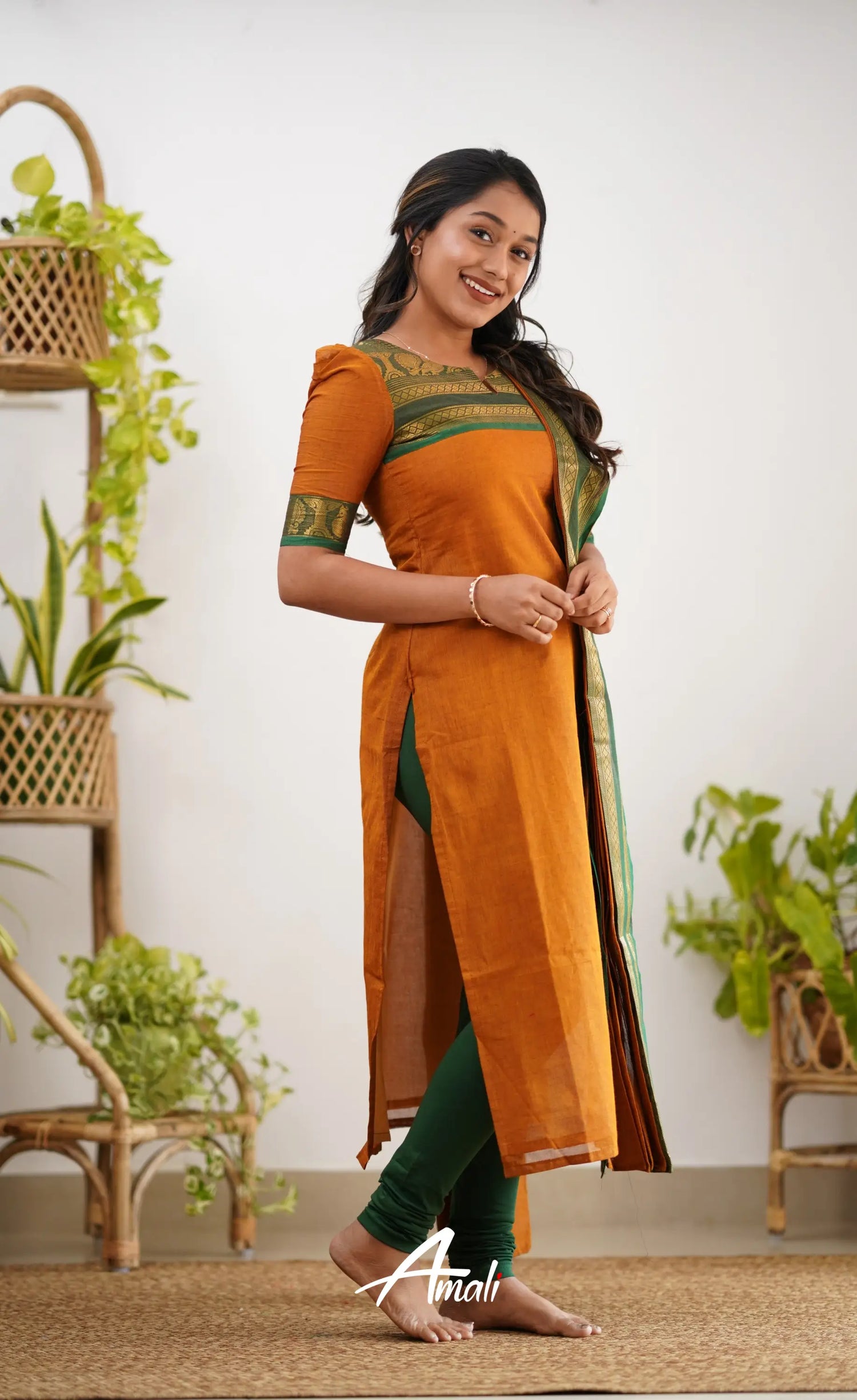 Meera Cotton Salwar - Orange Salwar