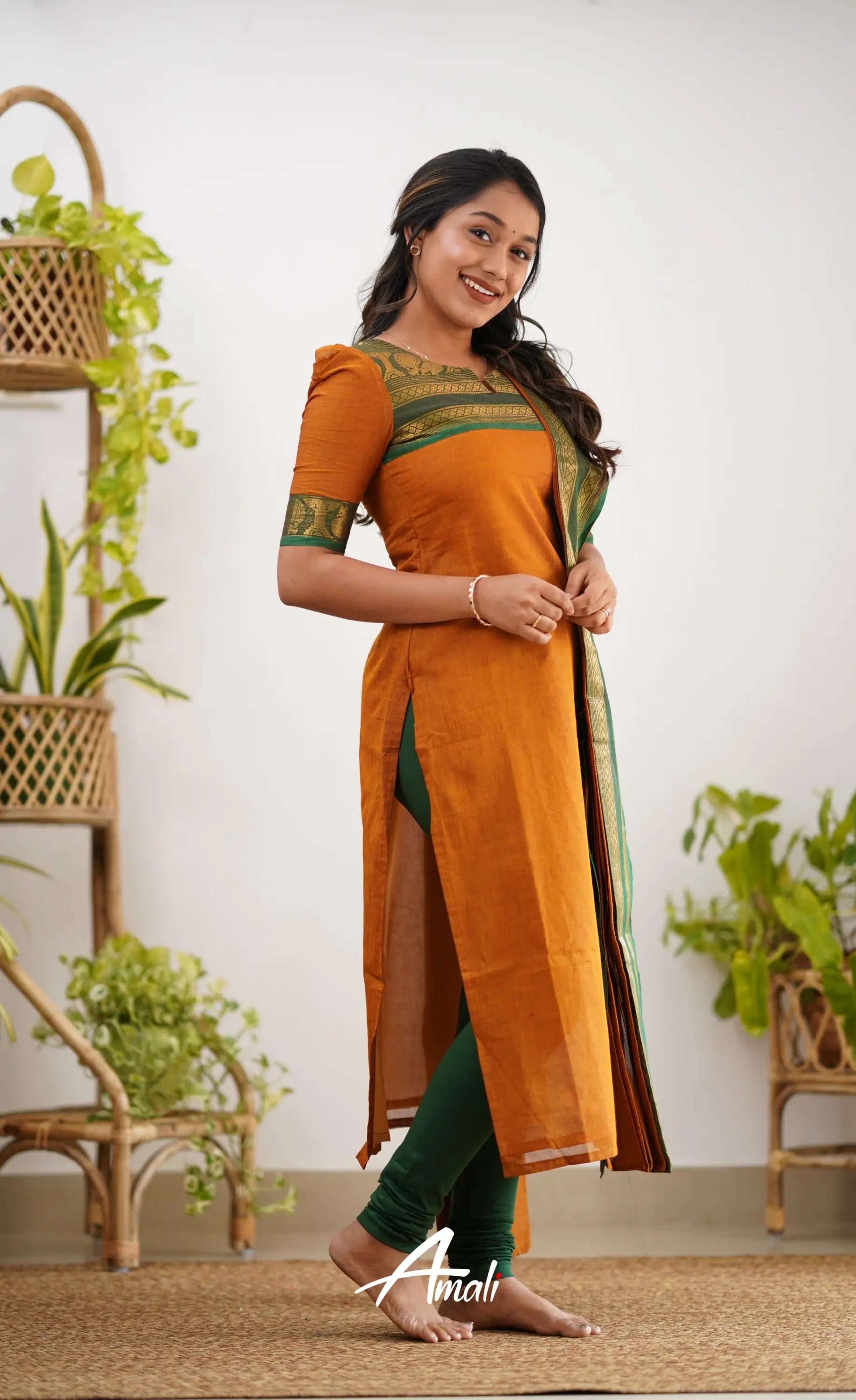 Meera Cotton Salwar - Orange Salwar