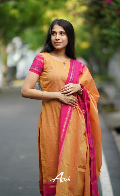 Meera Cotton Salwar - Orange Salwar