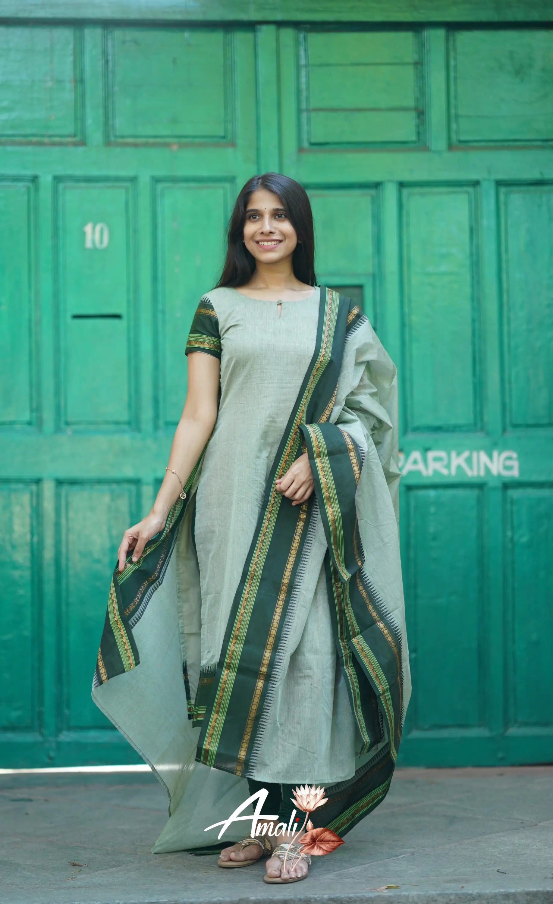 Meera Cotton Salwar - Pastel Green Salwar