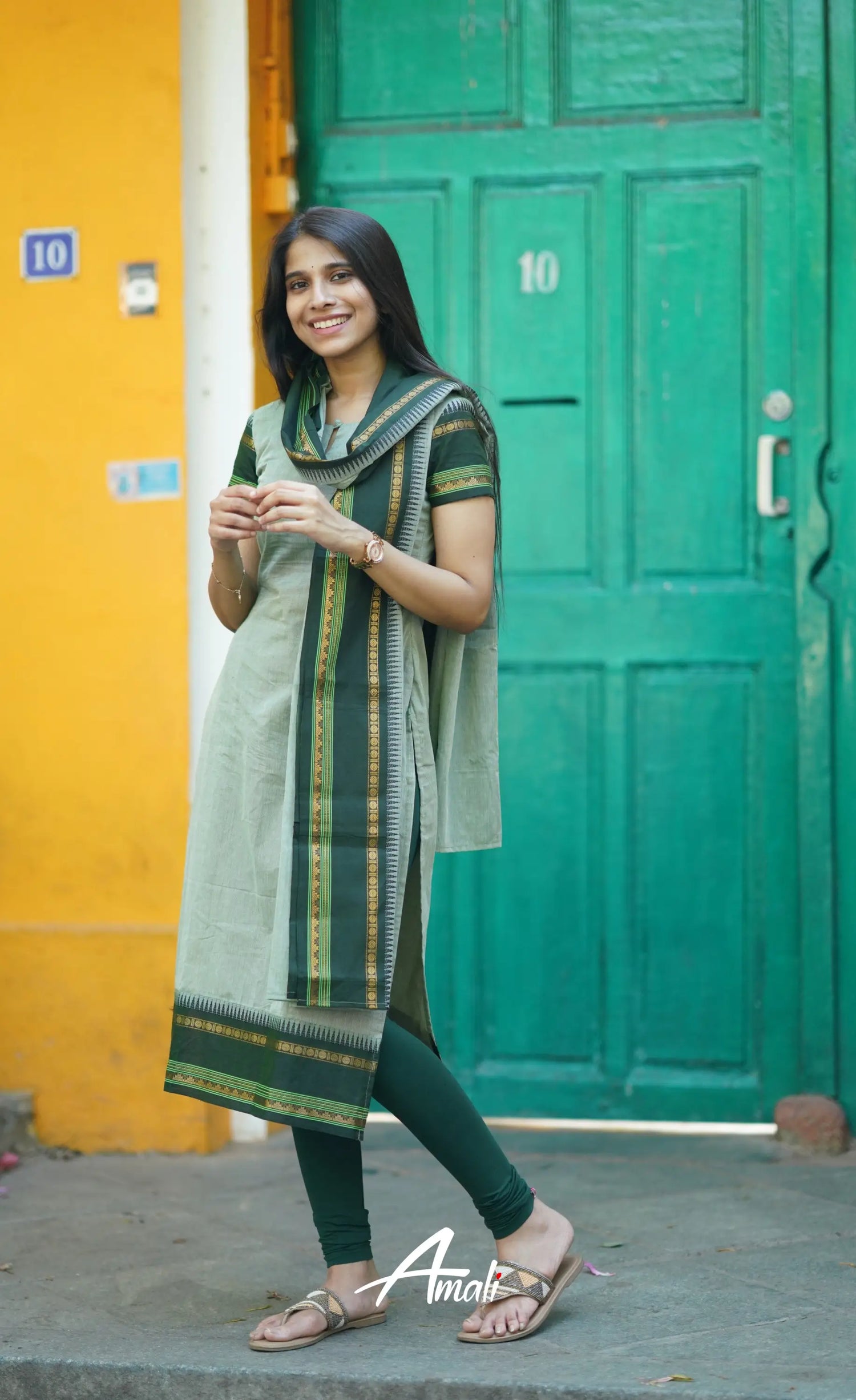 Meera Cotton Salwar - Pastel Green Salwar