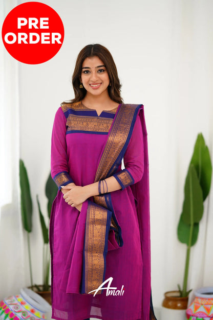 Meera Cotton Salwar - Pinkish Magenta Anarkalis