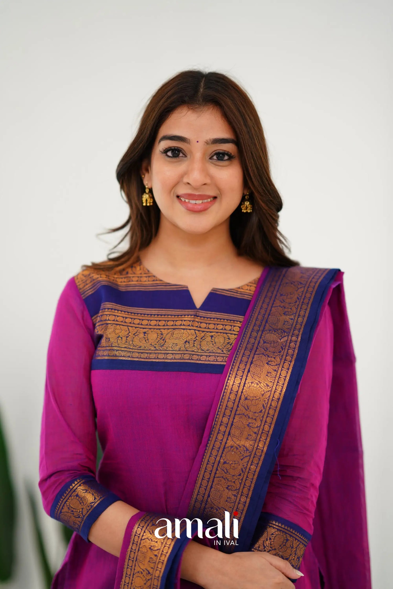 Meera Cotton Salwar - Pinkish Magenta Anarkalis