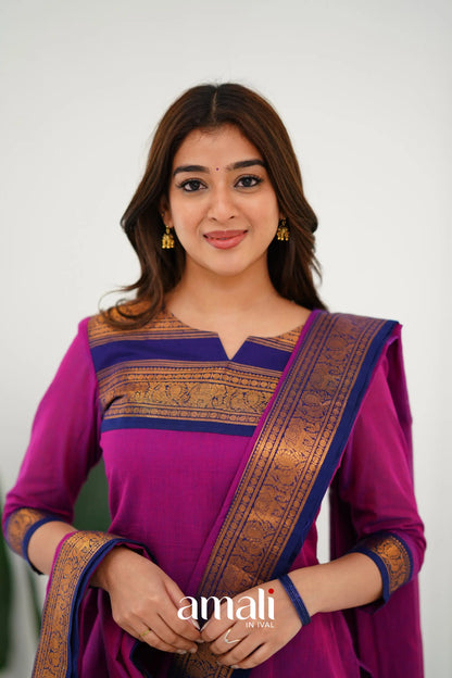 Meera Cotton Salwar - Pinkish Magenta Anarkalis