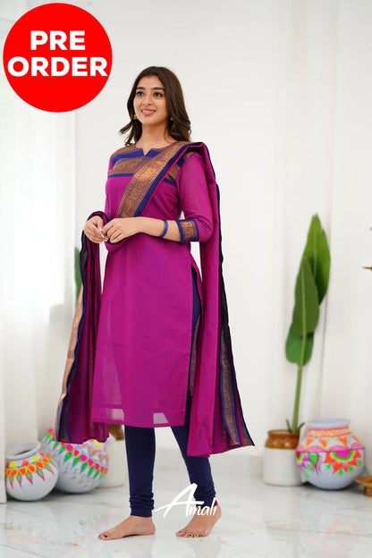 Meera Cotton Salwar - Pinkish Magenta Anarkalis