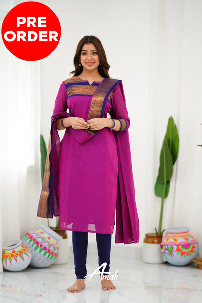 Meera Cotton Salwar - Pinkish Magenta Anarkalis