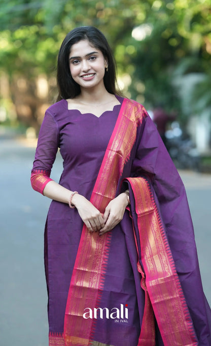 Meera Cotton Salwar - Purple and Pink salwar