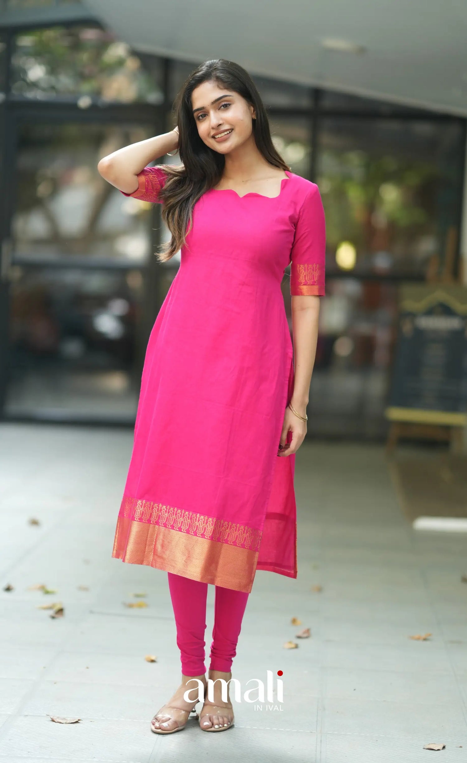 Meera Cotton Salwar - Rani Pink salwar
