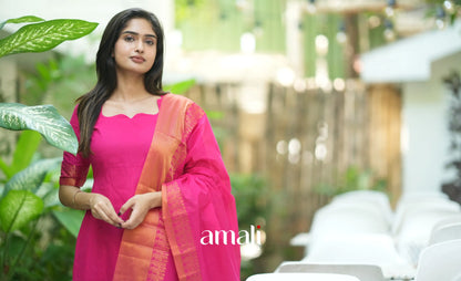 Meera Cotton Salwar - Rani Pink salwar
