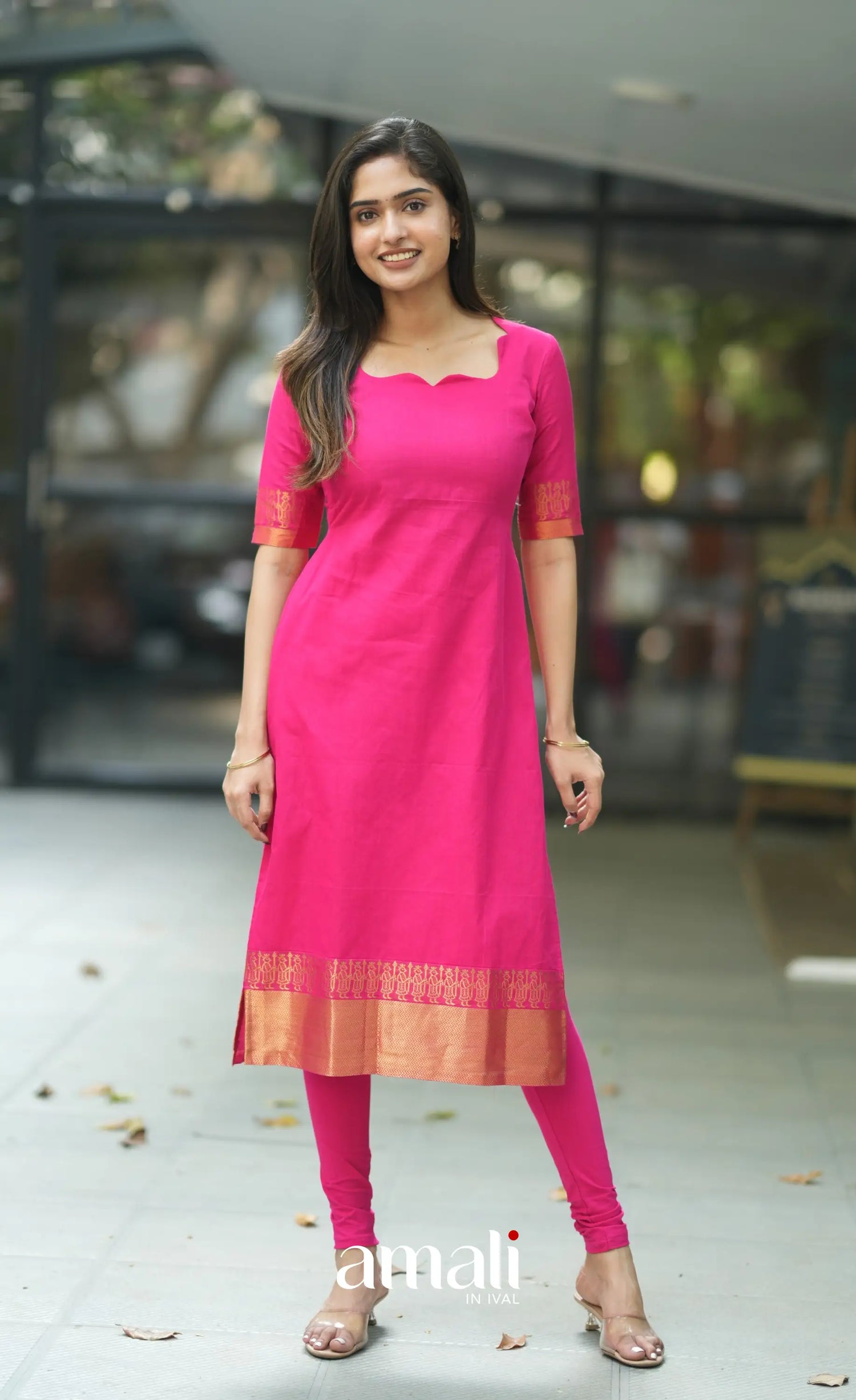 Meera Cotton Salwar - Rani Pink salwar