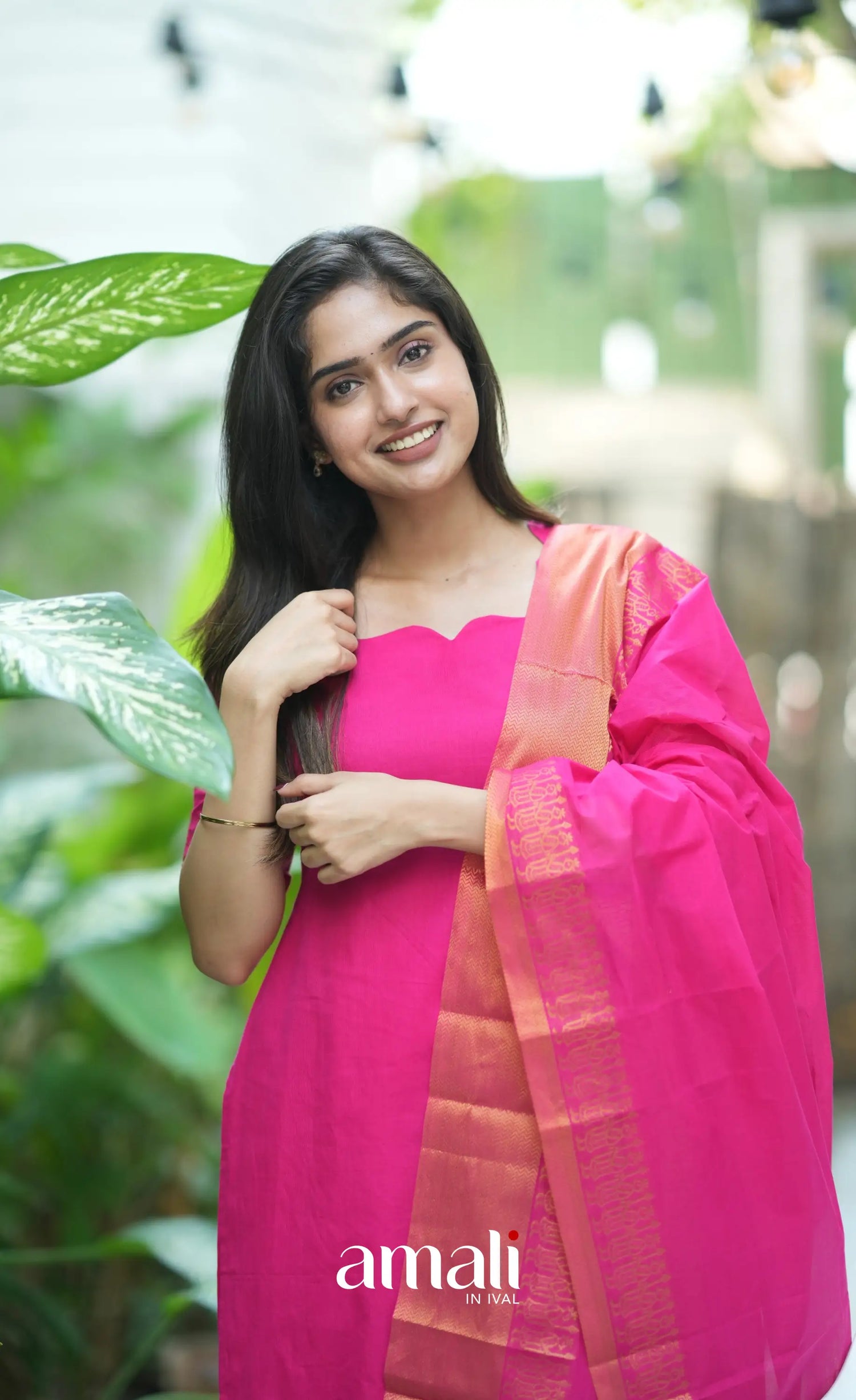 Meera Cotton Salwar - Rani Pink salwar