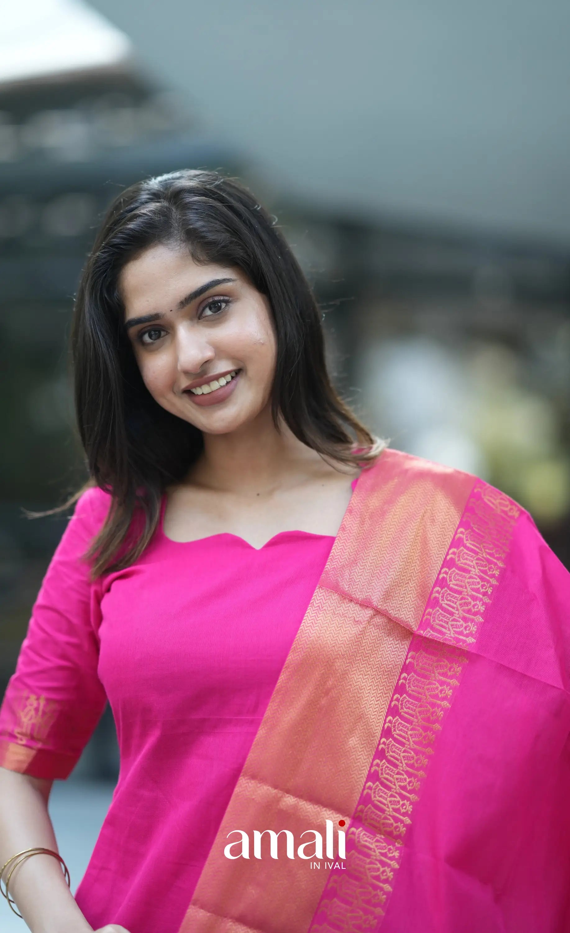 Meera Cotton Salwar - Rani Pink salwar