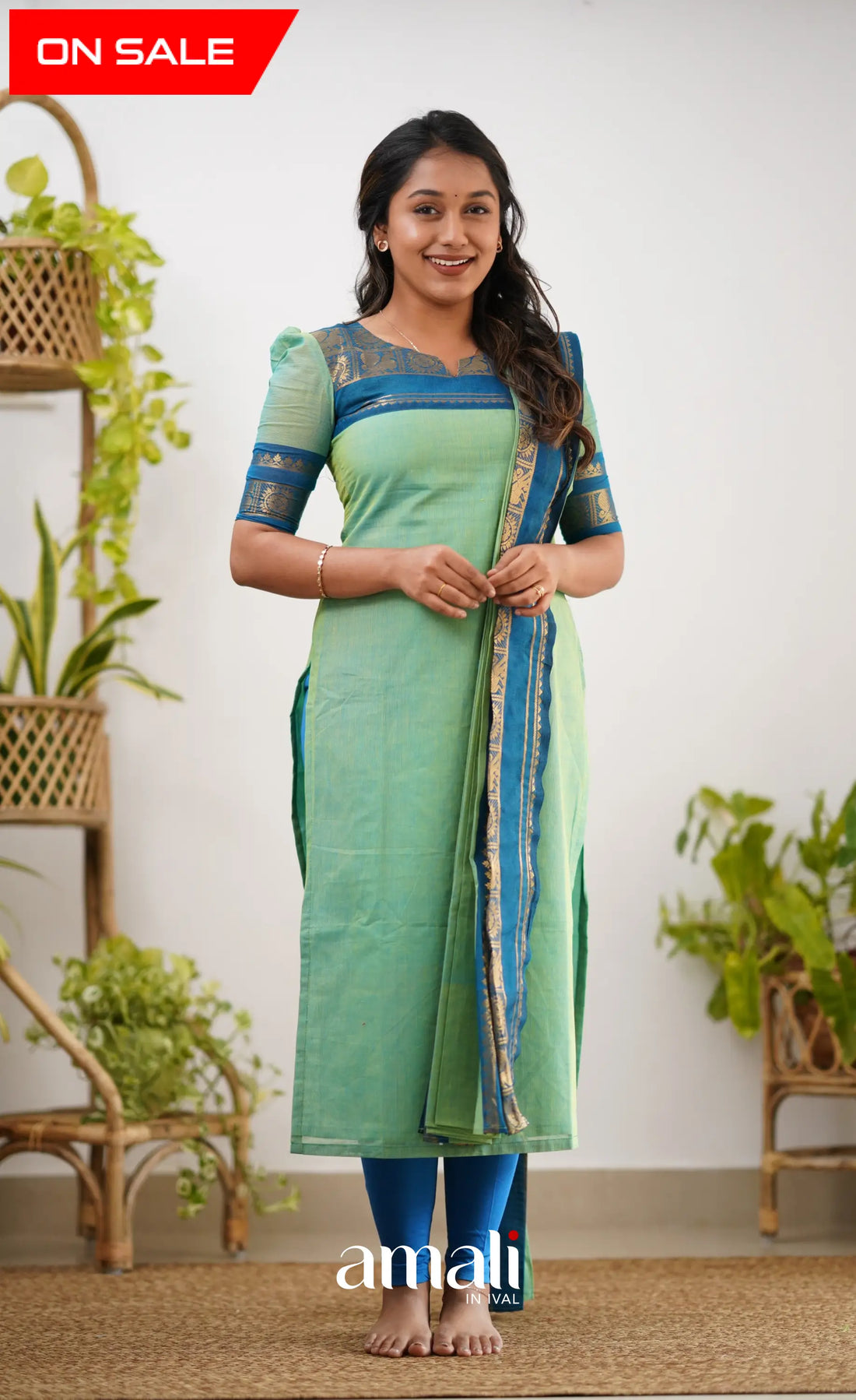 Meera Cotton Salwar - Sea Green Salwar