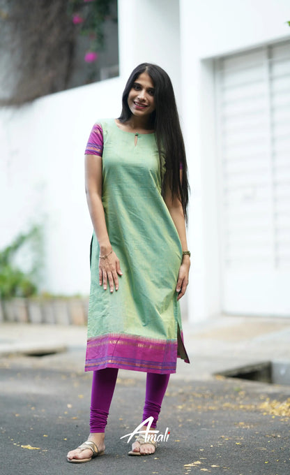 Meera Cotton Salwar - Sea Green Salwar