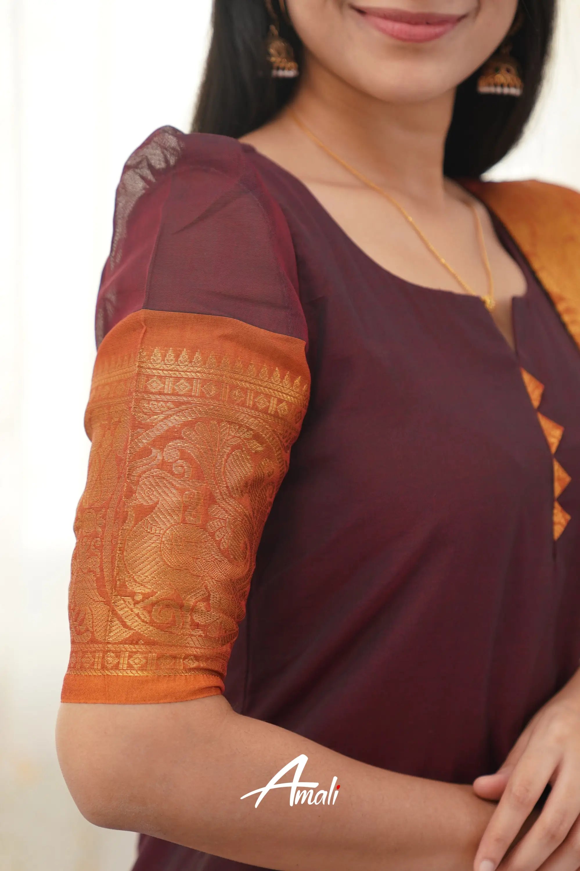 Meera Maroon Shade And Dark Mustard Tone Cotton Salwar Salwar