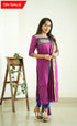 Meera Pinkish Magenta Tone And Navy Blue Shade Cotton Salwar Salwar
