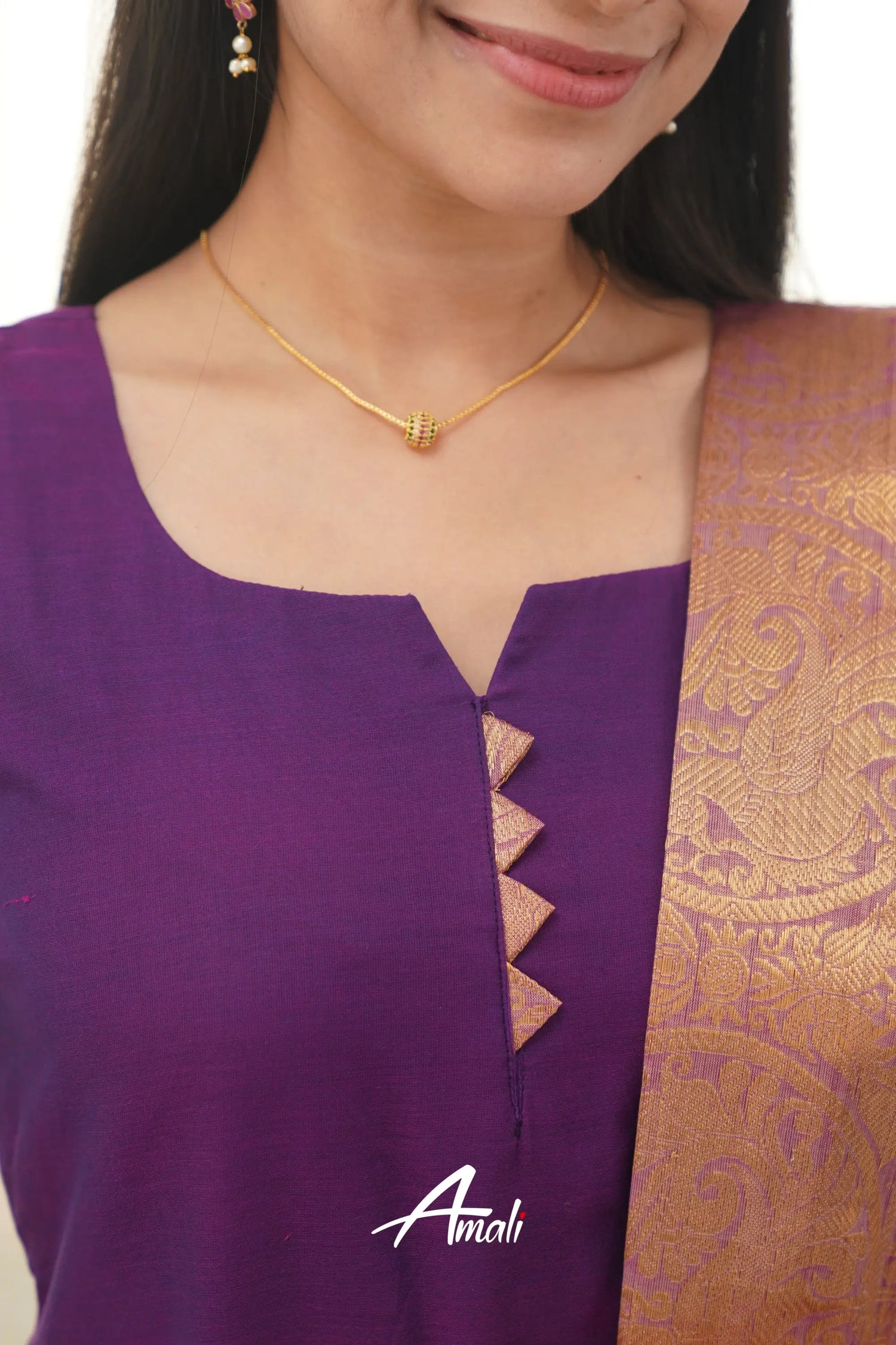 Meera Purple Shade And Mauve Tone Cotton Salwar Salwar