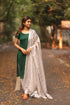 Meera Salwar - Green With Printed Kota Dupatta Salwar