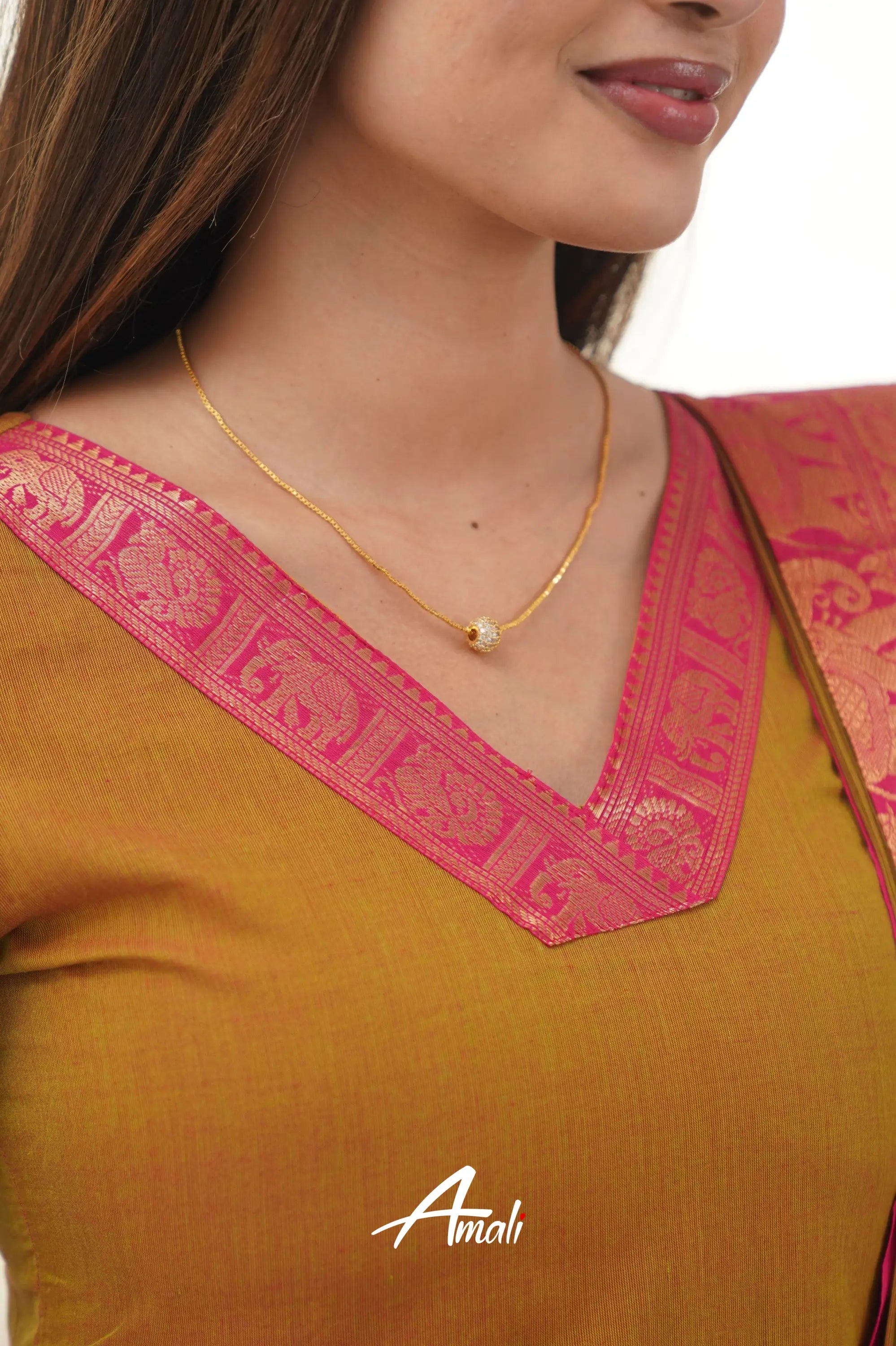 Meera Two Tone Henna Mustard Shade And Pink Tone Cotton Salwar Salwar