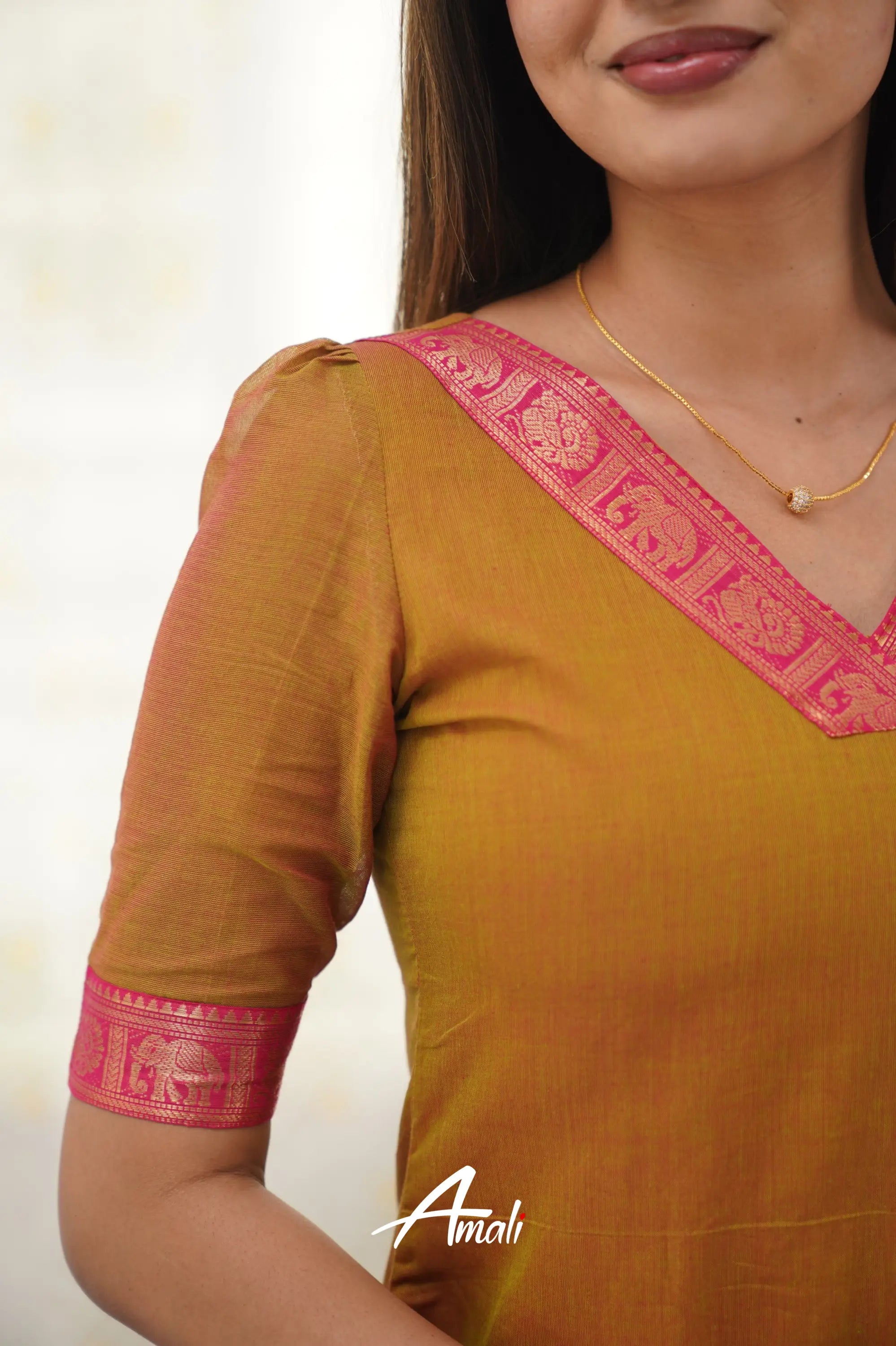 Meera Two Tone Henna Mustard Shade And Pink Tone Cotton Salwar Salwar