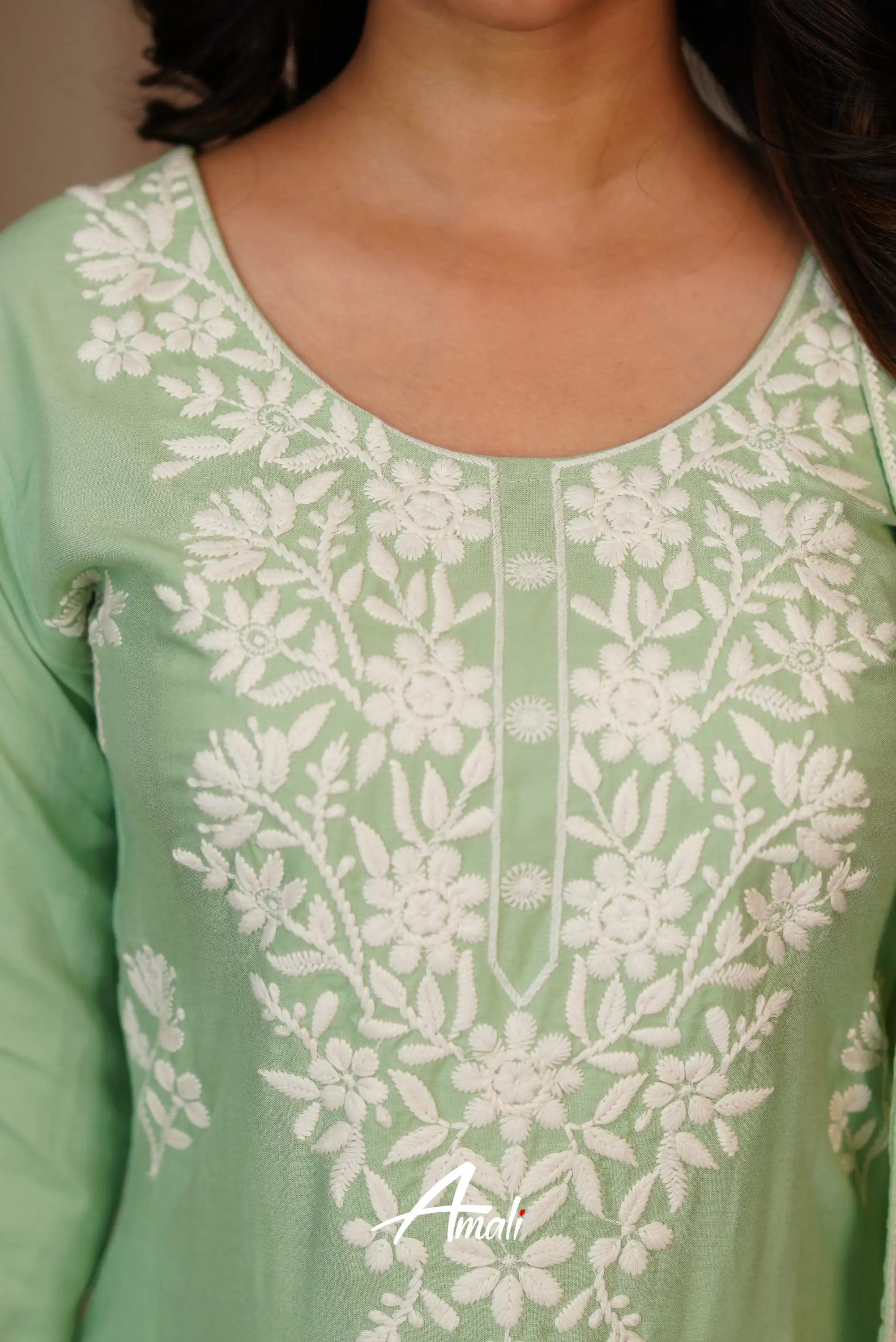 Mint Green Rayon Salwar Anarkalis