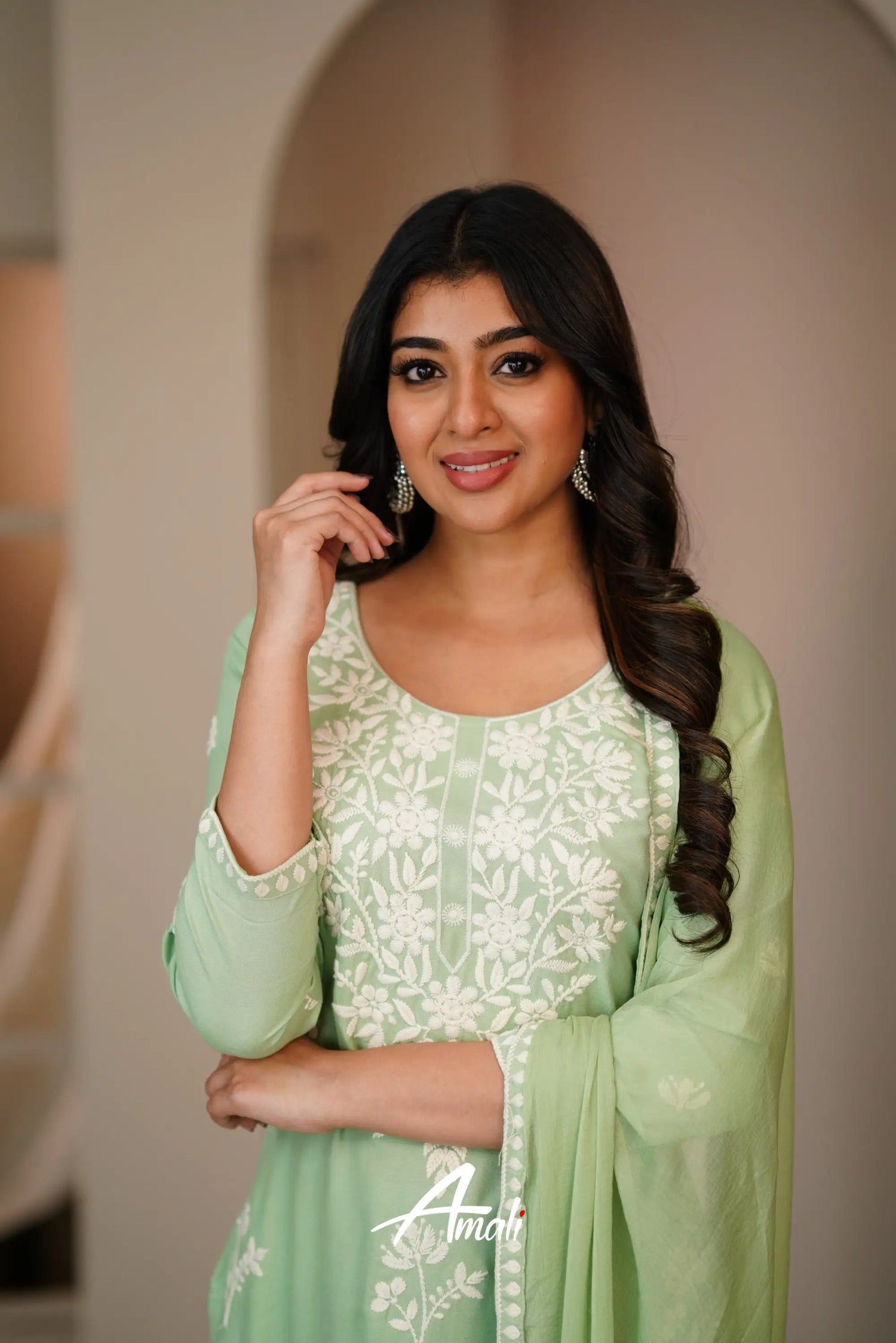 Mint Green Rayon Salwar Anarkalis