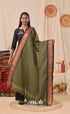 Multi-Shade Olive Checks With Black Chettinad Cotton Dupatta salwar