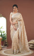 Nakshatra Crushed Tissue Saree - Beige Sarees