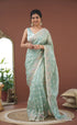 Nakshatra Crushed Tissue Saree - Pastel Teal Blue Sarees