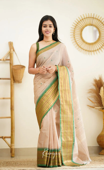 Nalinam - Beige Cotton Saree Sarees