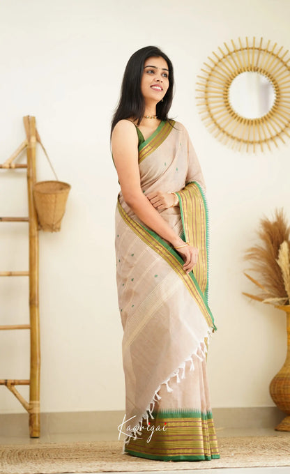 Nalinam - Beige Cotton Saree Sarees