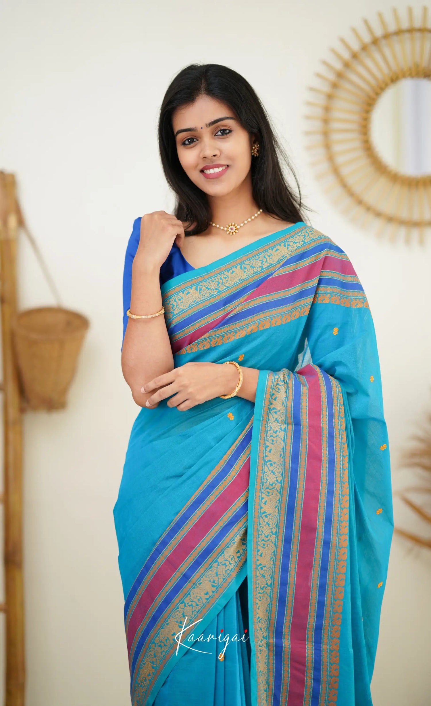 Nalinam - Blue Cotton Saree Sarees