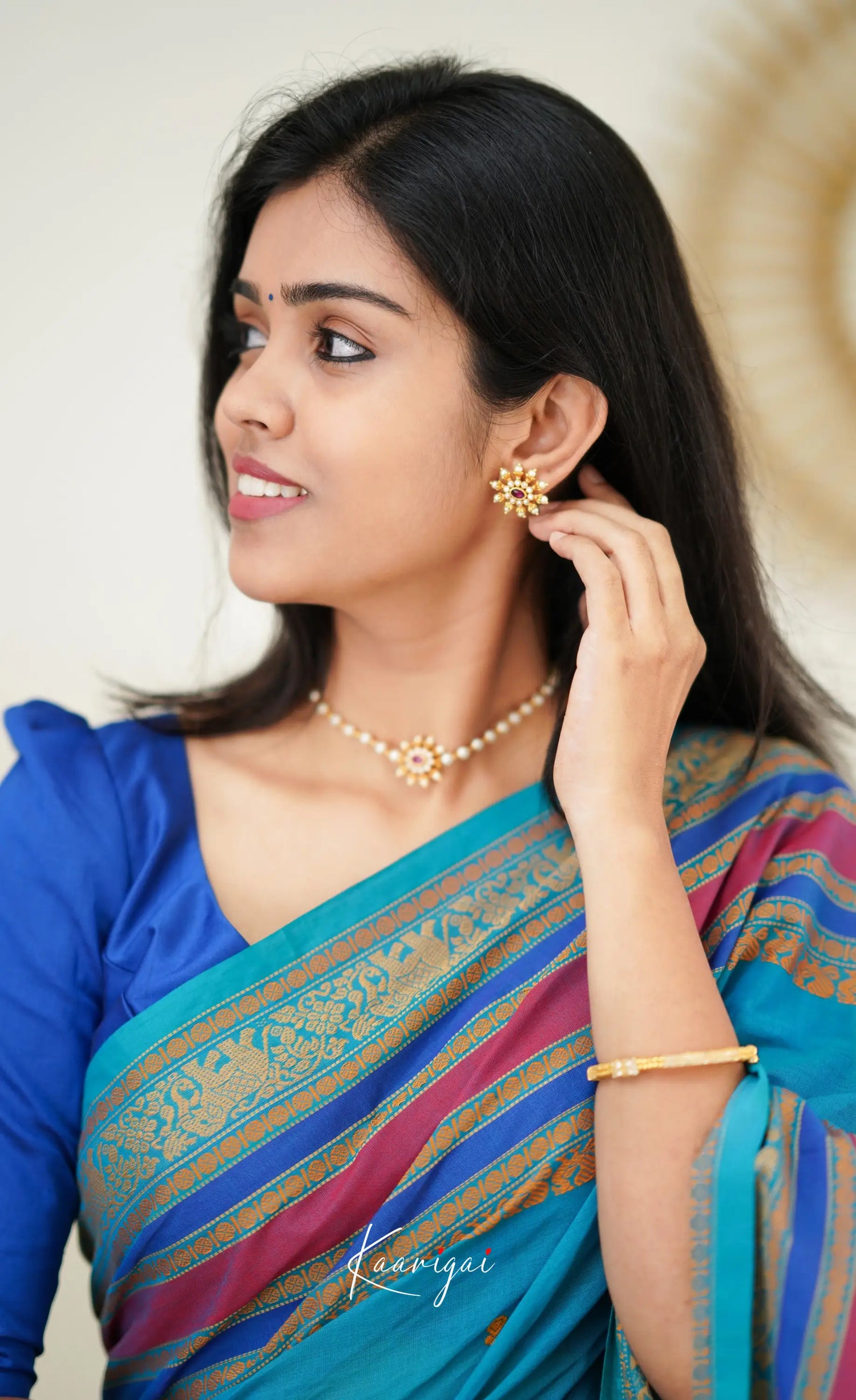 Nalinam - Blue Cotton Saree Sarees