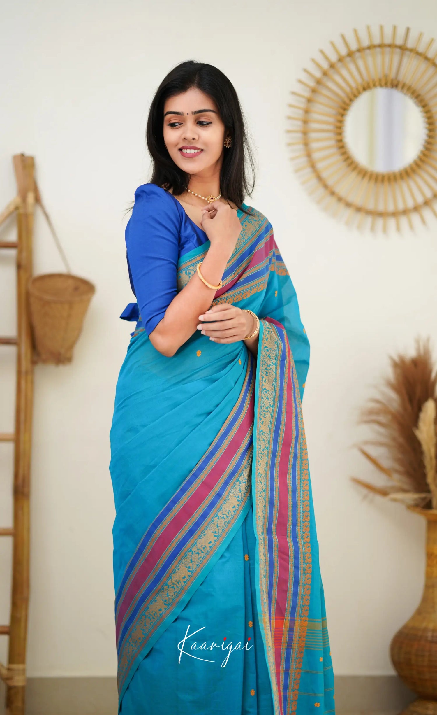 Nalinam - Blue Cotton Saree Sarees