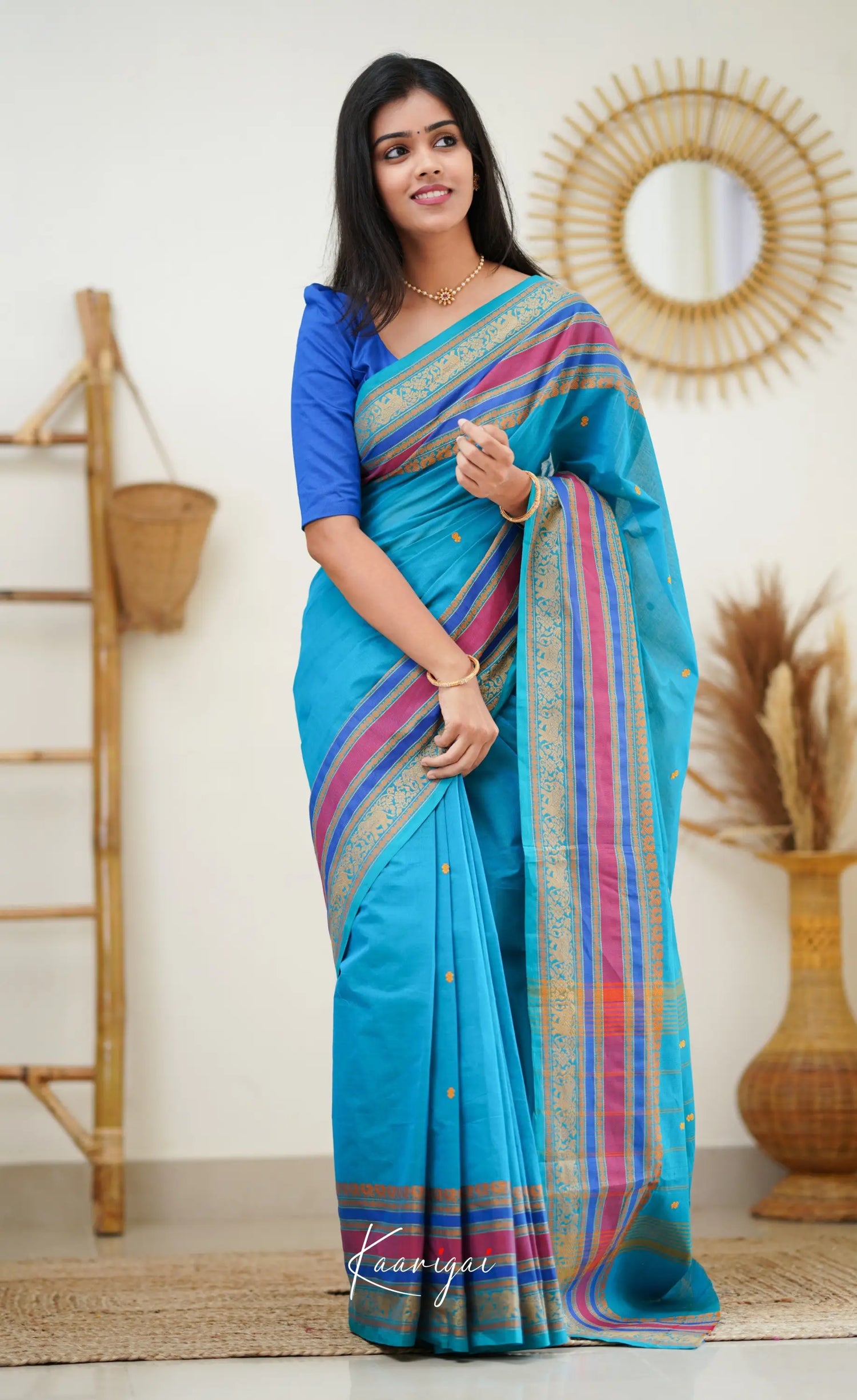 Nalinam - Blue Cotton Saree Sarees