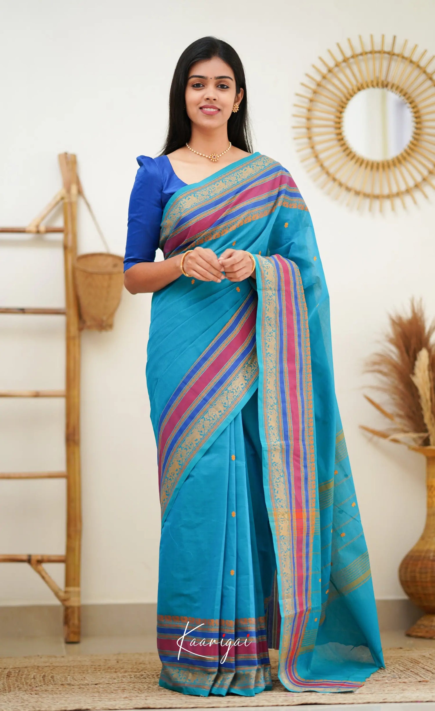 Nalinam - Blue Cotton Saree Sarees