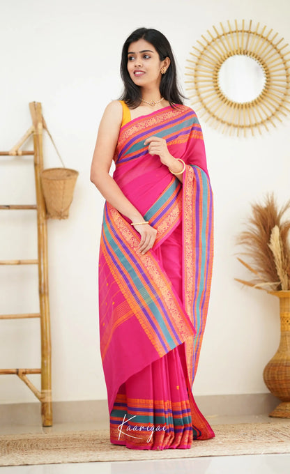 Nalinam - Dark Pink Cotton Saree Sarees