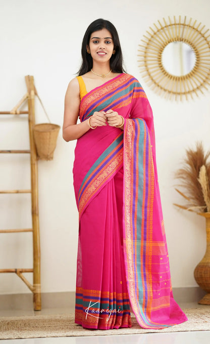 Nalinam - Dark Pink Cotton Saree Sarees