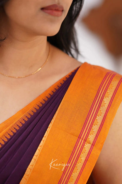 Nalinam- Dark Purple Cotton Saree Sarees