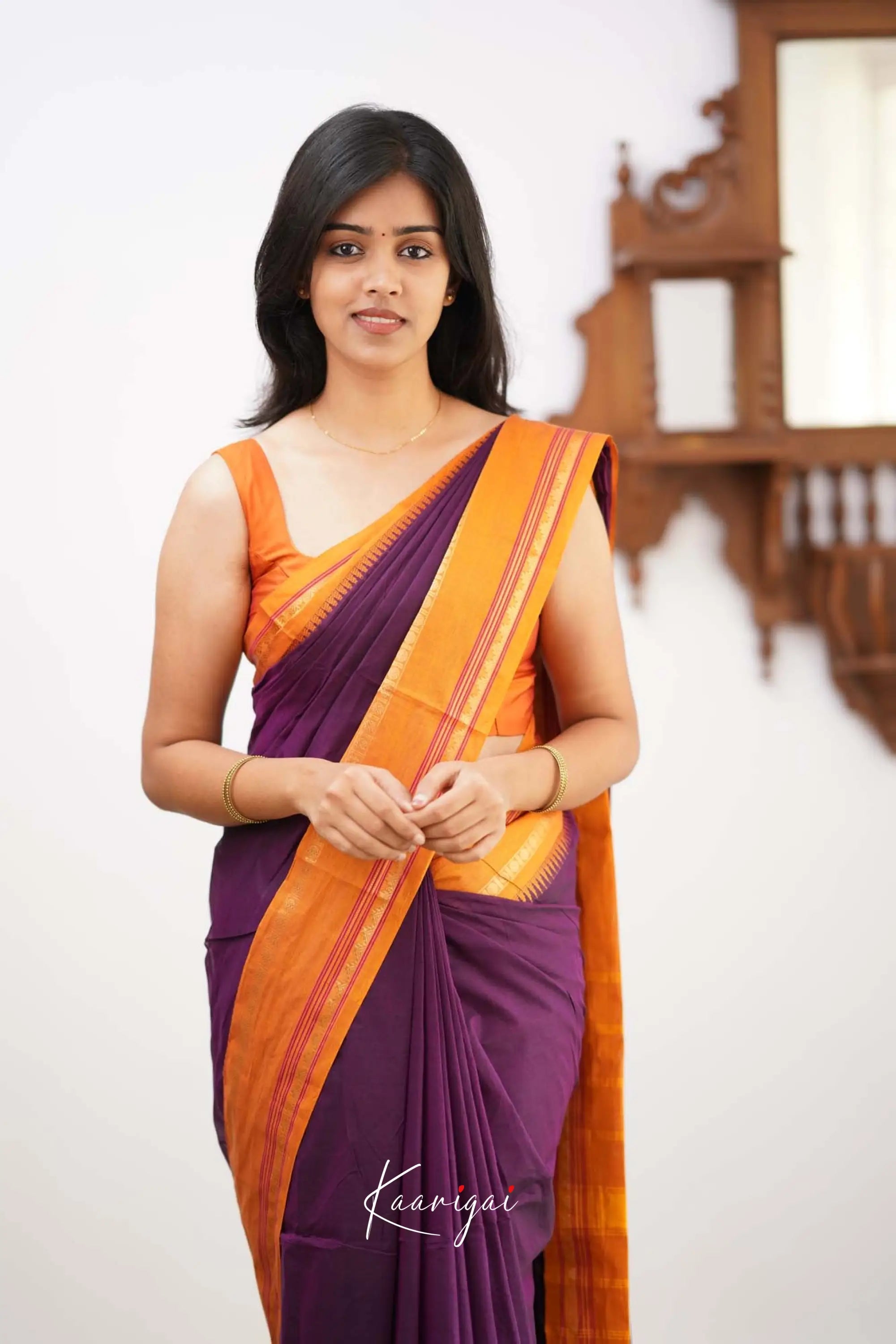 Nalinam- Dark Purple Cotton Saree Sarees