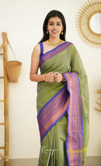 Nalinam - Dull Green Cotton Saree Sarees