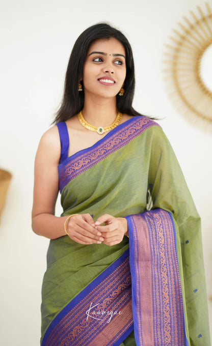 Nalinam - Dull Green Cotton Saree Sarees