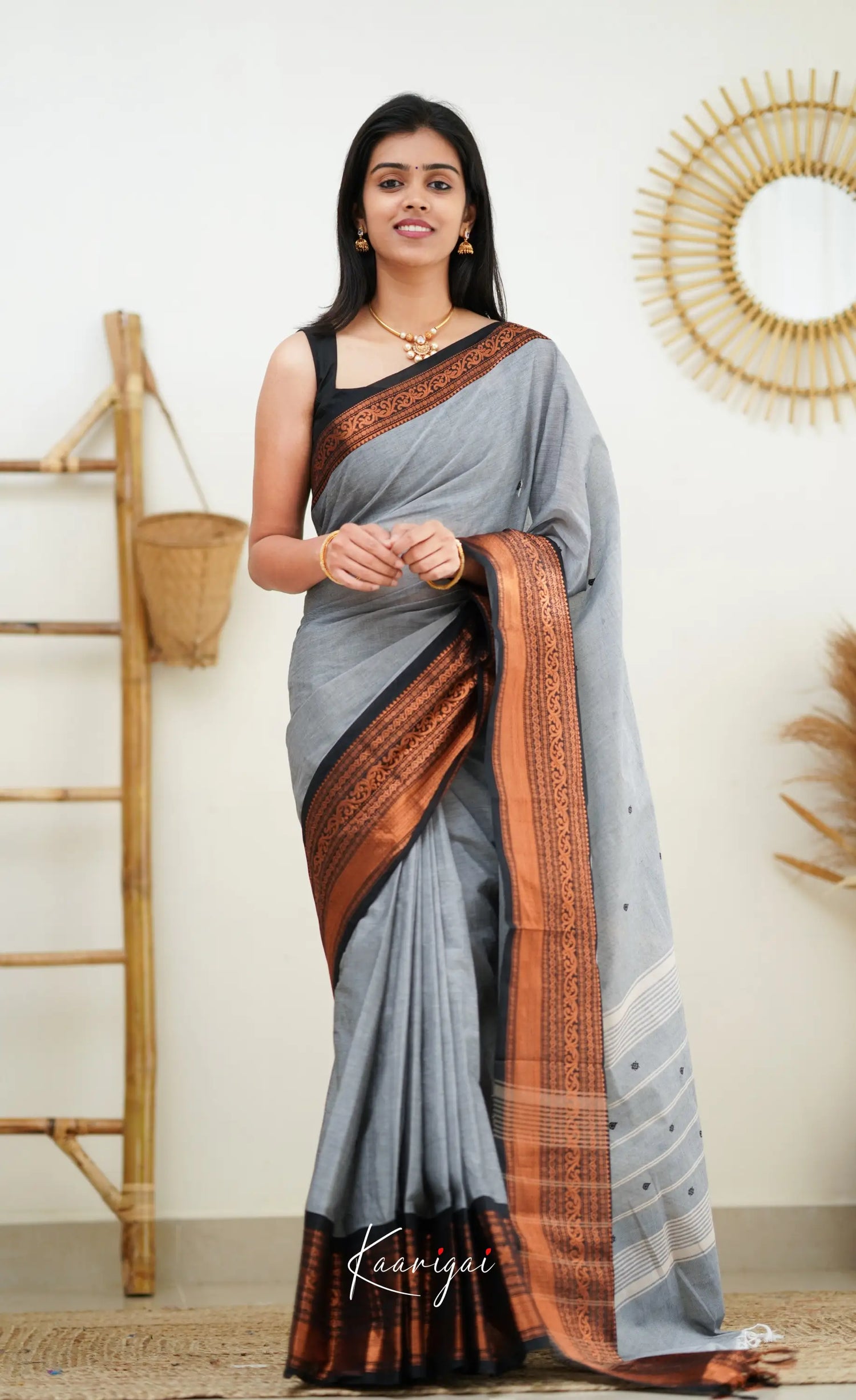 Nalinam - Grey Cotton Saree Sarees