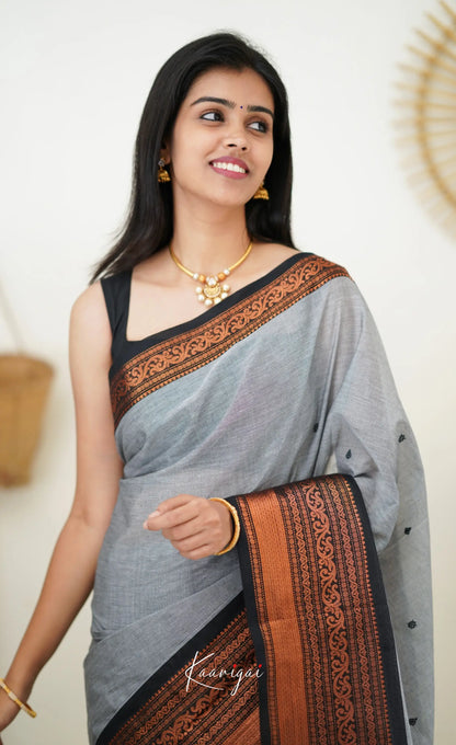 Nalinam - Grey Cotton Saree Sarees