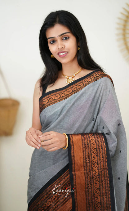 Nalinam - Grey Cotton Saree Sarees