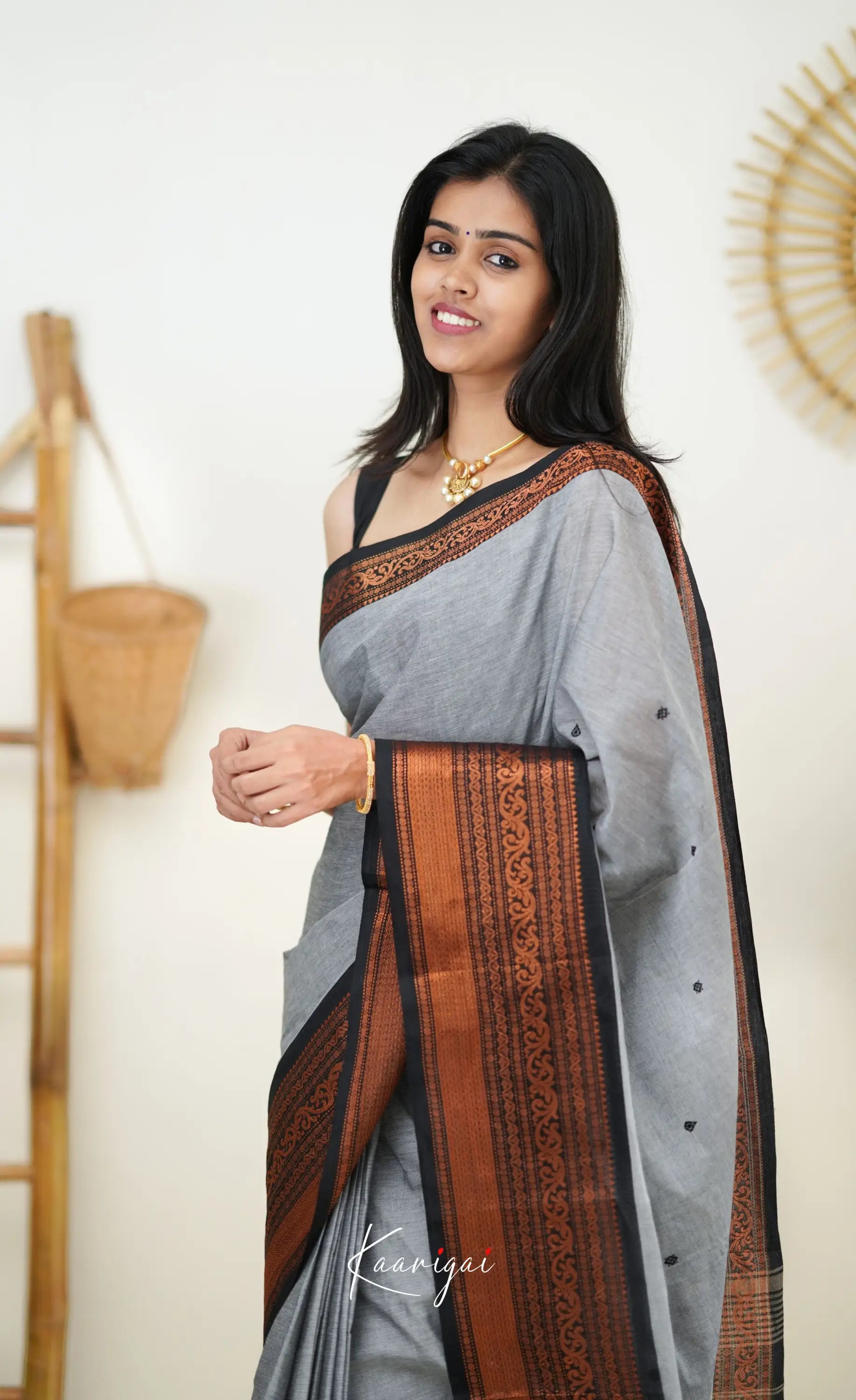 Nalinam - Grey Cotton Saree Sarees