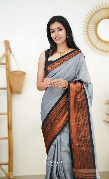 Nalinam - Grey Cotton Saree Sarees