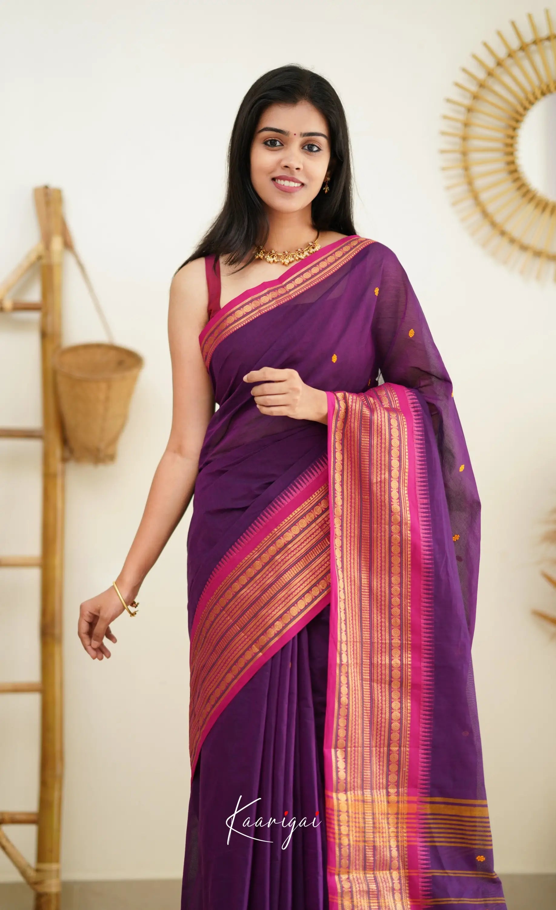 Nalinam - Purple Cotton Saree Sarees